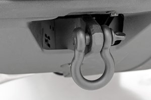 Ford Bronco Tow Hook Brackets - Front - Rough Country - Tow Hook to Shackle Conversion Kit - Black - '21-'25